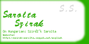 sarolta szirak business card